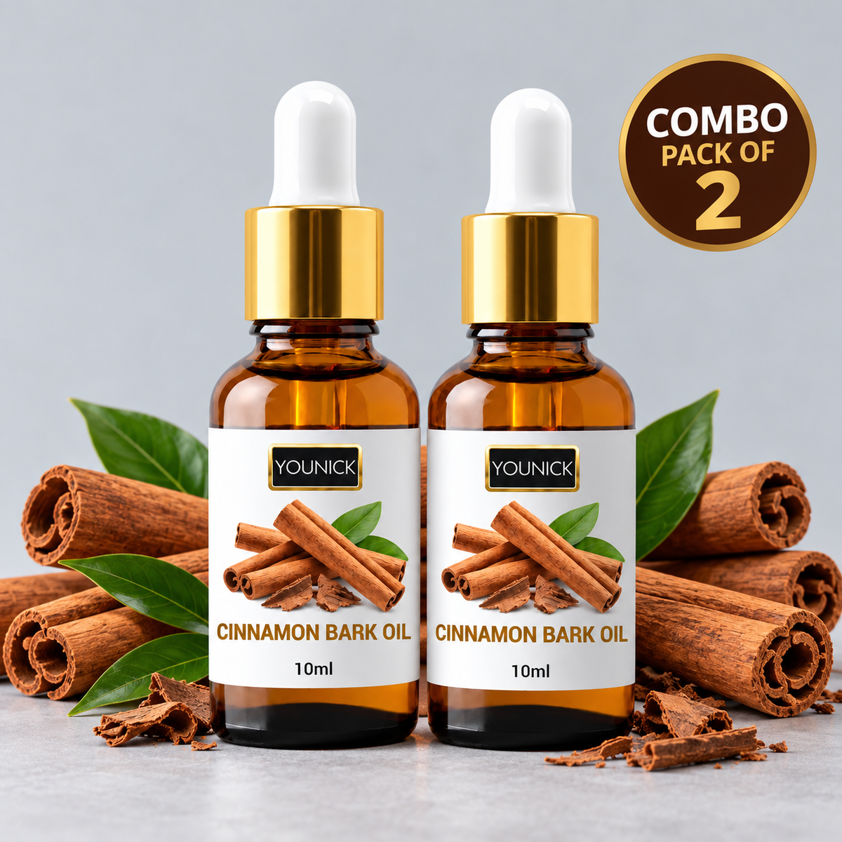 YOUNICK Cinnamon Bark Essential Oil 10ml | Warm Spicy Aroma for Diffusers & Home Fragrance