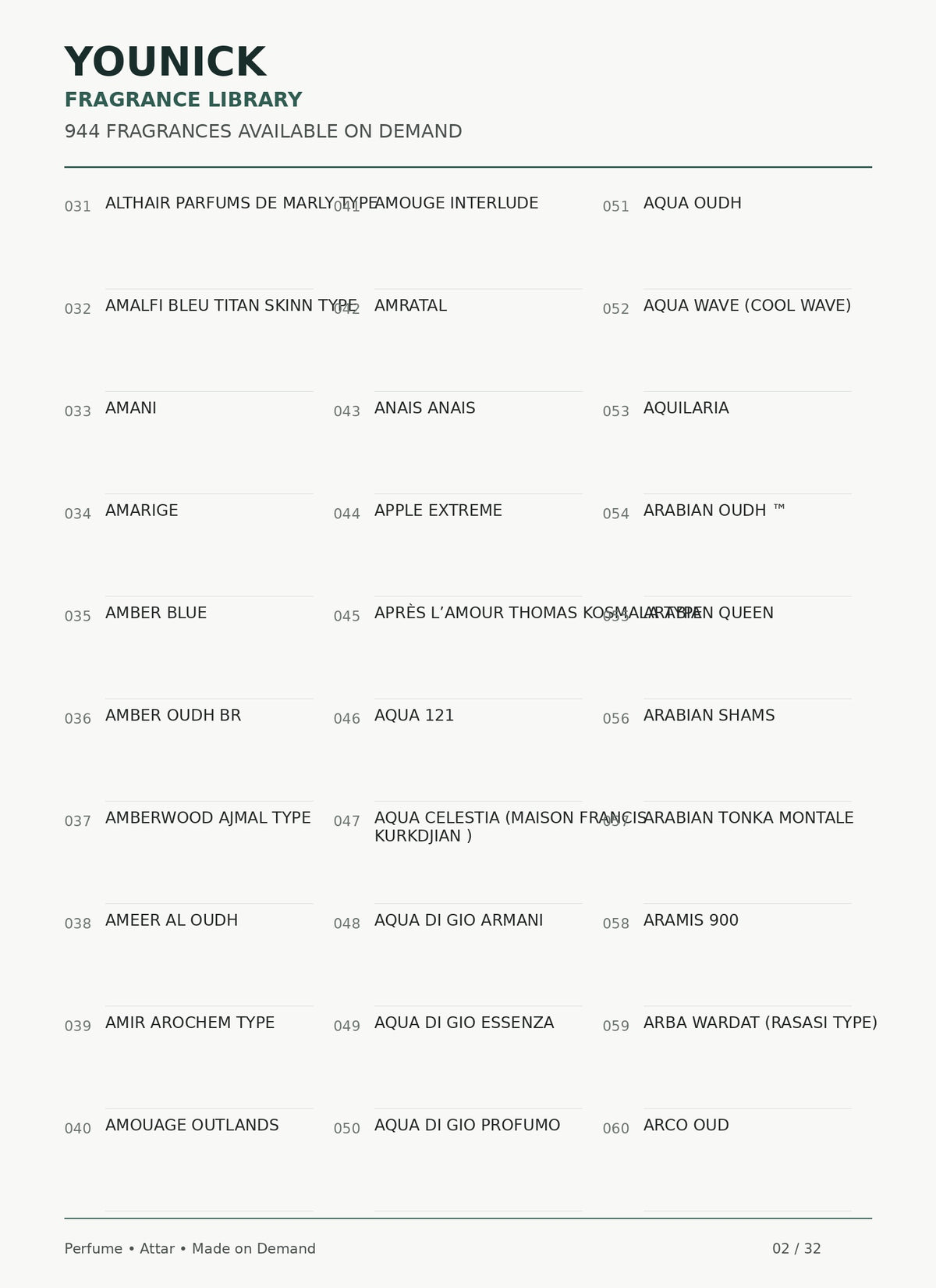 YOUNICK Made-to-Order Fragrance – 900+ Perfumes & Attars