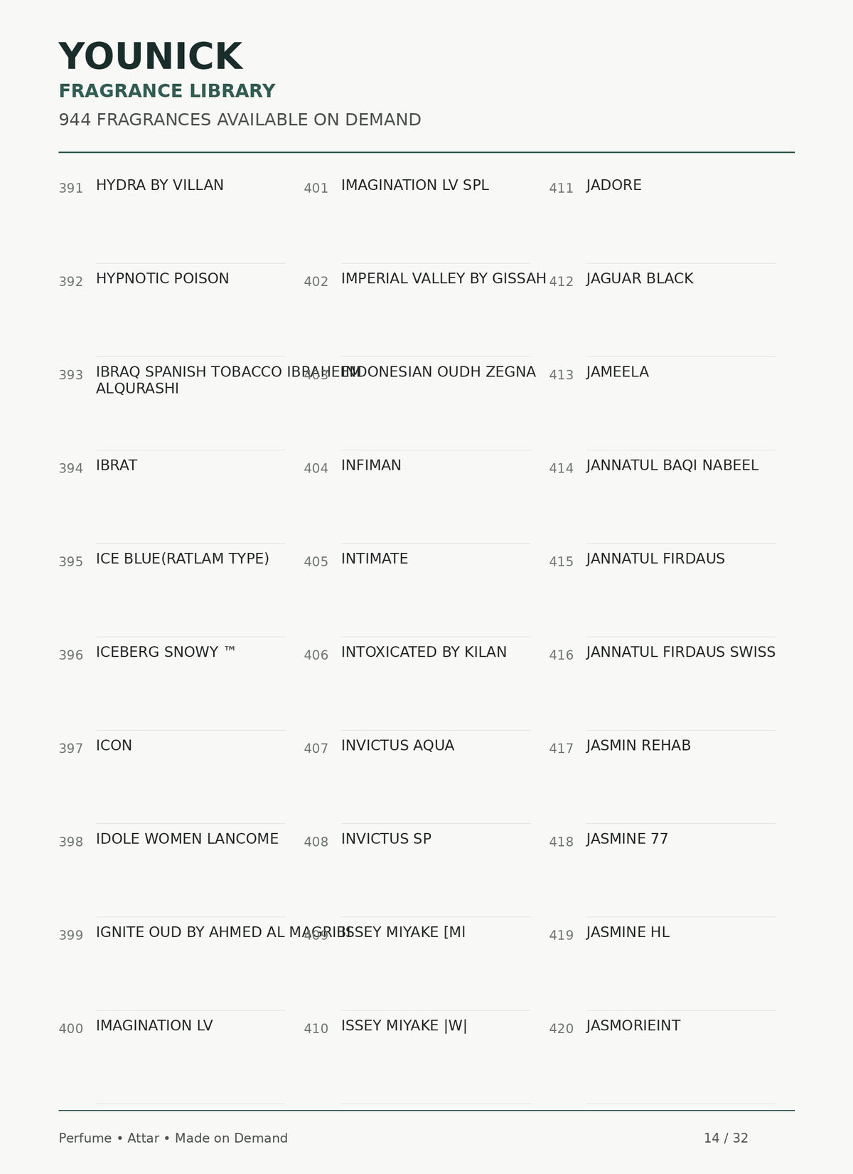 YOUNICK Made-to-Order Fragrance – 900+ Perfumes & Attars