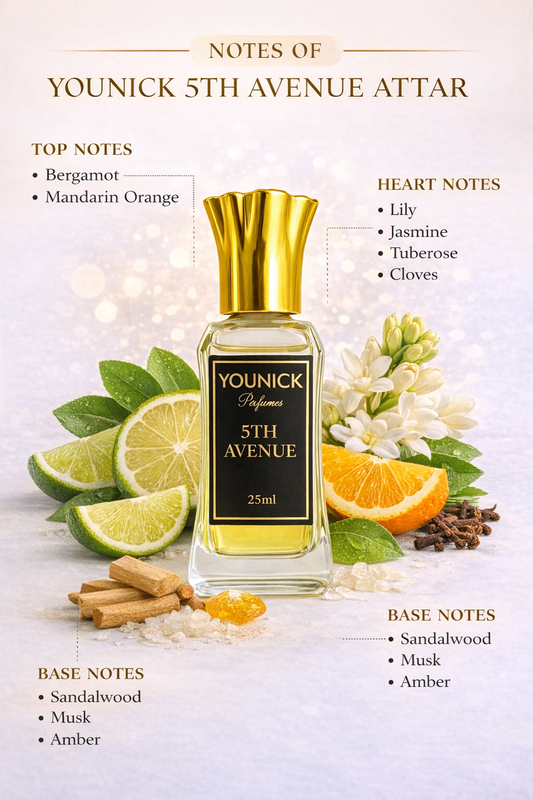 YOUNICK 5th Avenue Attar – Long Lasting Floral Citrus Musk Perfume Oil | Inspired by Elizabeth Arden 5th Avenue