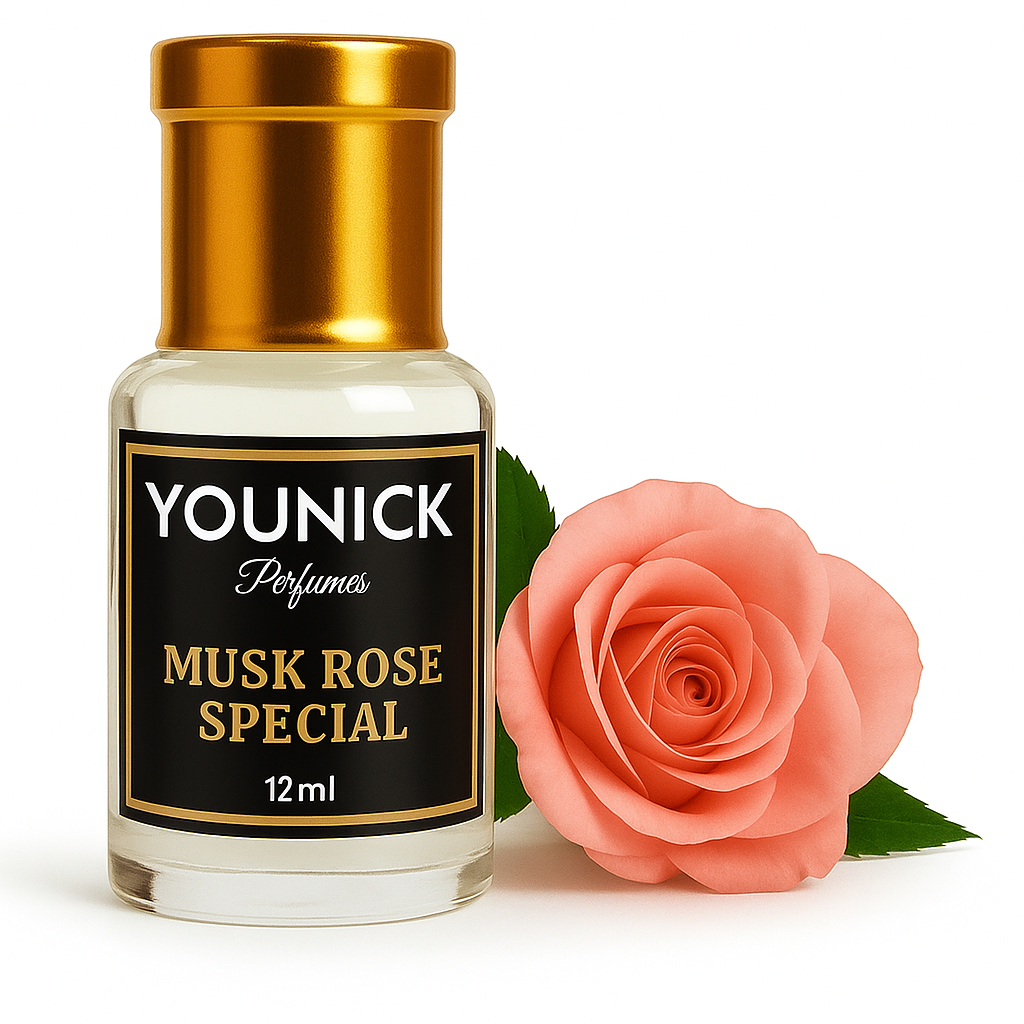 Musk Rose 6/12ml Attar Feminine Fragrance by Younick – Powdery Floral Elegance