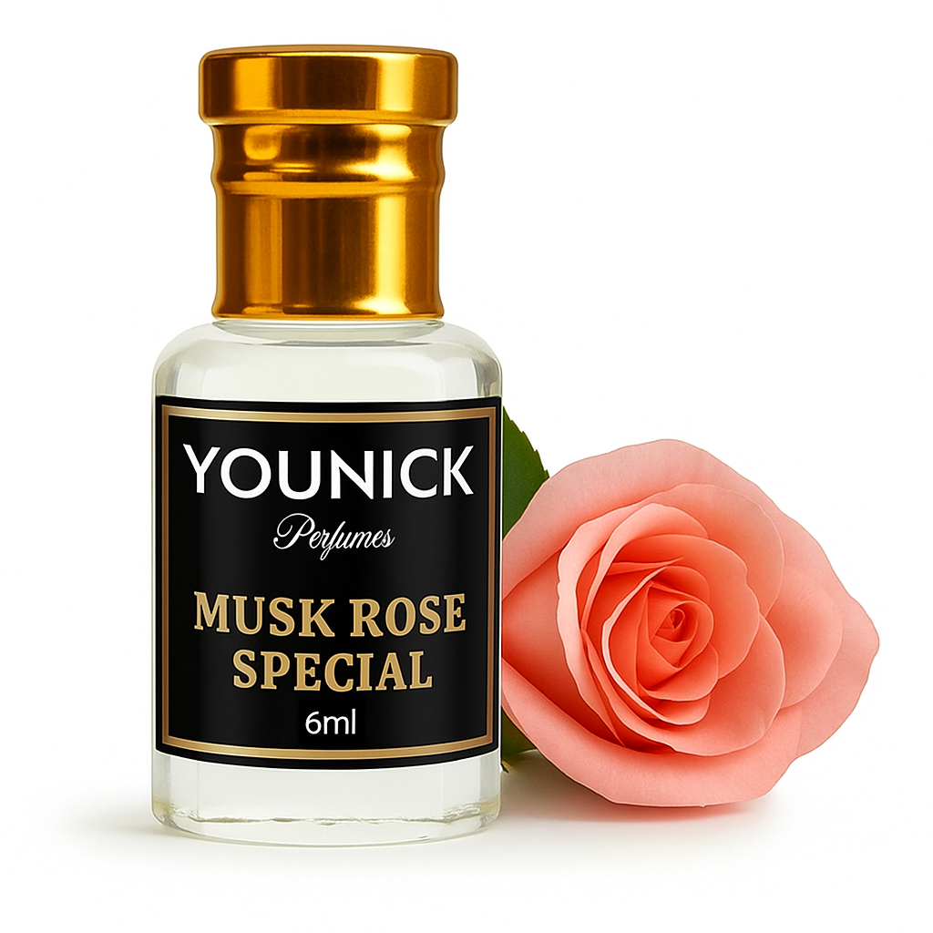 Musk Rose 6/12ml Attar Feminine Fragrance by Younick – Powdery Floral Elegance