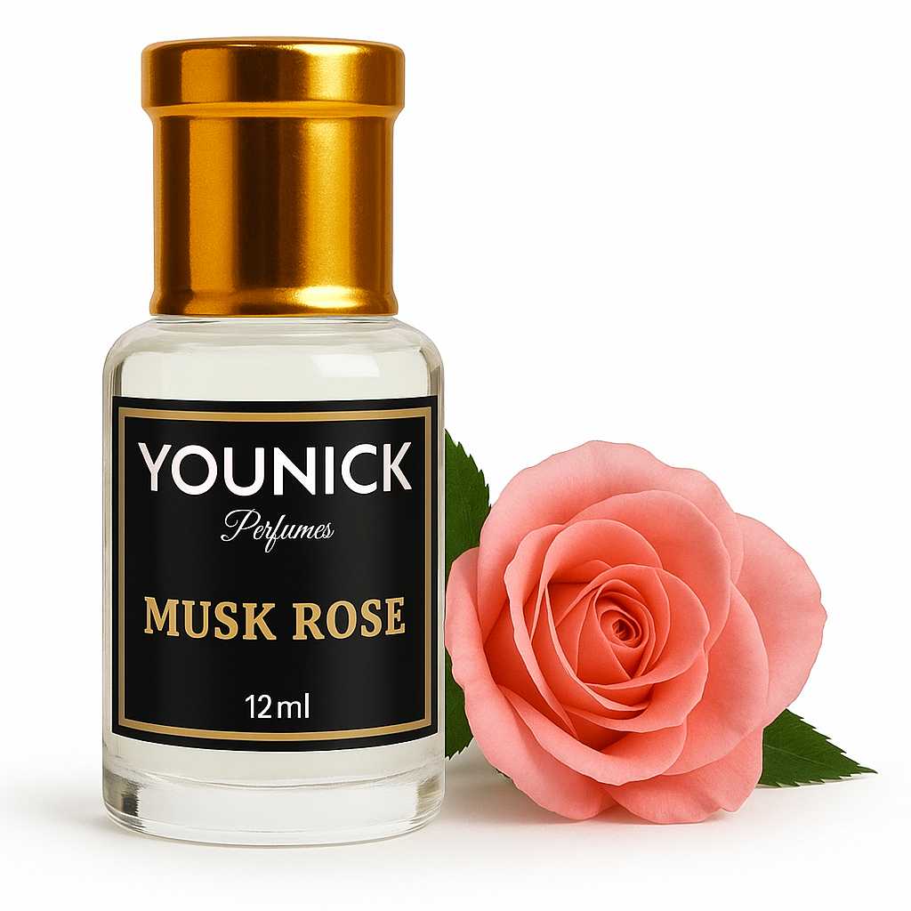 Rose Musk 6/12ml Attar Feminine Fragrance by Younick – Powdery Floral Elegance