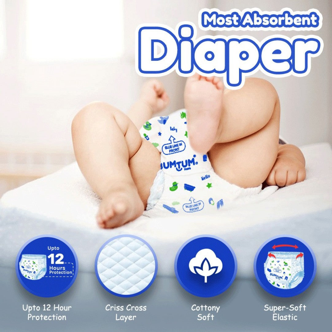 BUMTUM Baby Diaper Pants Double Layer Leakage Protection High